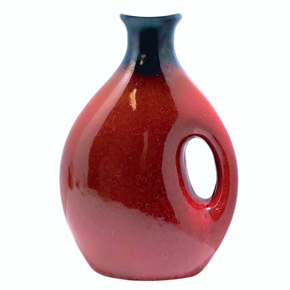 Other - Blood Orange & Black Ornate Vase